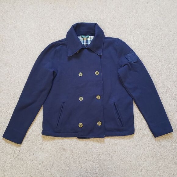 Lauren Ralph Lauren Anchor Buttons Nautical Jacket Navy Blue Size M/L - Picture 1 of 6